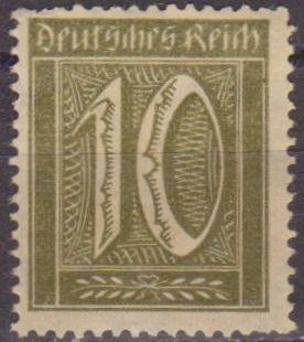 Alemania 1922 Scott 138 Sello * Cifras Numeros 10 c/charnela Deutsches Reich Allemagne Duitsland Germania Germany Alemagne Deutschland